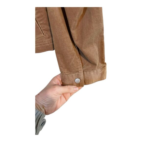 J Jill Washed Rye Brown Jacket NWT LP Petite Large Corduroy Full Zip Moto - Picture 4 of 6